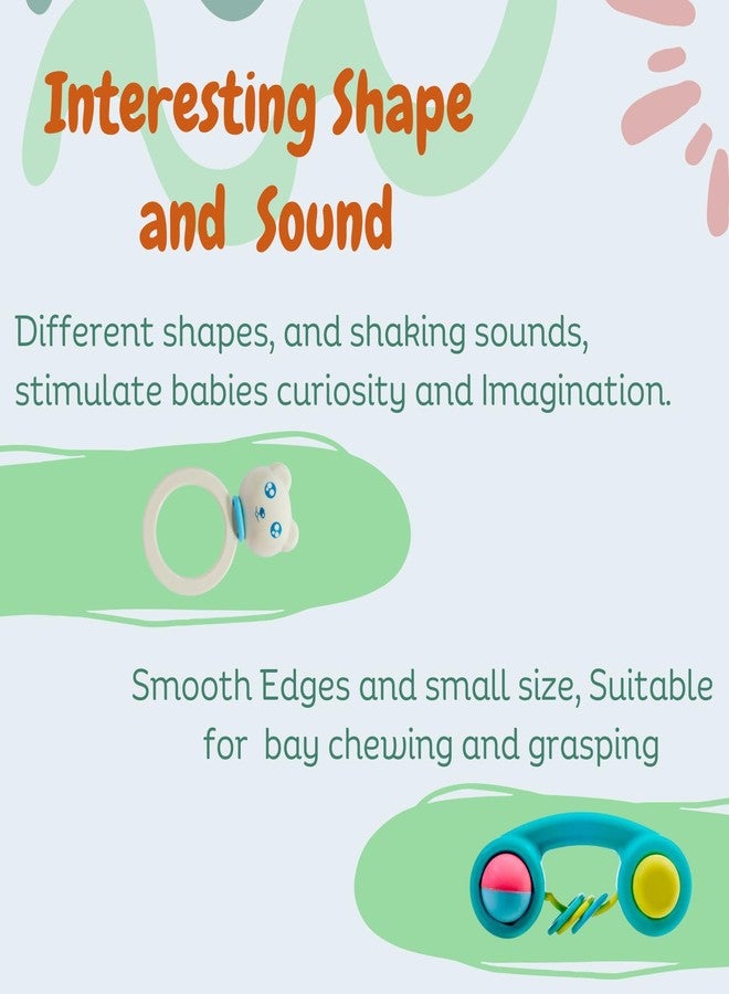 Lefan Rattle Set for Babies 0-6 Months Rattle and Teether Toys for Baby Toys Rattle Toy for New Born Early Development Toys for Baby Return Gifts for Kids Baby Shower Gifts-Set of 3 Pcs - Image 4